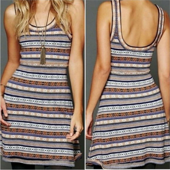 Free People EUC Fair Isle Tank Sweater Dress M - Picture 1 of 7